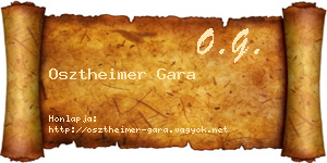 Osztheimer Gara névjegykártya